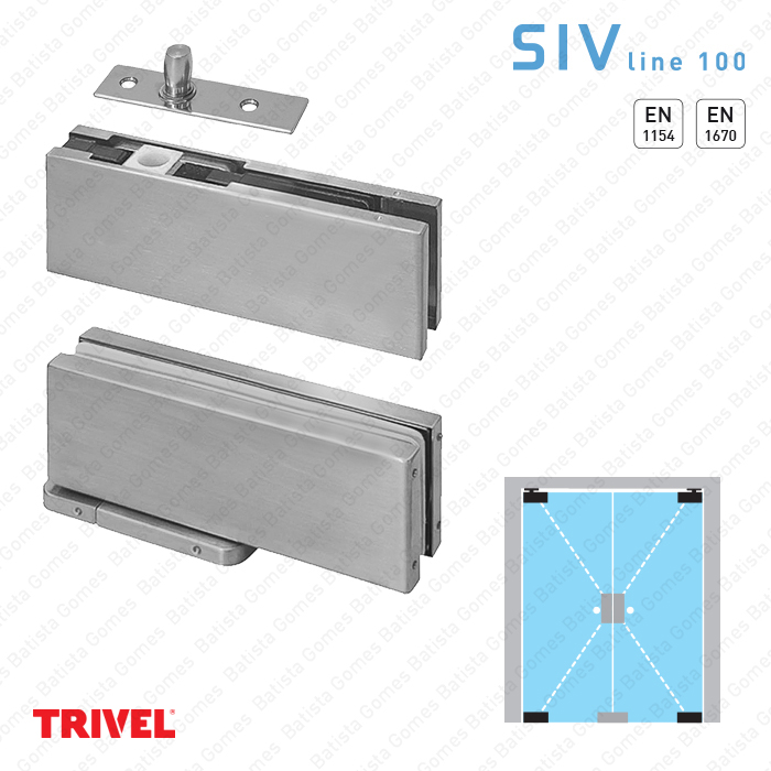 Jogo pivot hidr�ulico - Especial para portas em vidro exteriores
